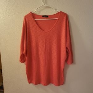 Salmon Sz XL 3/4 Sleeve Sweater